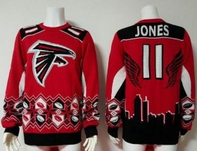 Wholesale Cheap Nike Falcons #11 Julio Jones Red/Black Men\'s Ugly Sweater