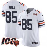 Wholesale Cheap Nike Bears #85 Cole Kmet White Alternate Men's Stitched NFL Vapor Untouchable Limited 100th Season Jersey