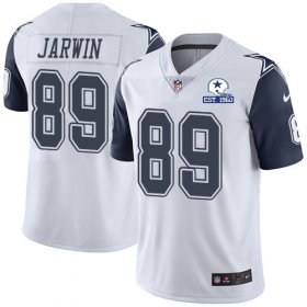 Wholesale Cheap Nike Cowboys #89 Blake Jarwin White Men\'s Stitched With Established In 1960 Patch NFL Limited Rush Jersey