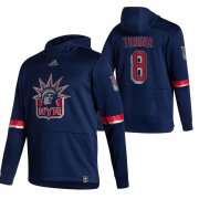 Wholesale Cheap New York Rangers #8 Jacob Trouba Adidas Reverse Retro Pullover Hoodie Navy
