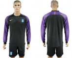 Wholesale Cheap Greece Blank Black Goalkeeper Long Sleeves Soccer Country Jersey