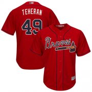 Wholesale Cheap Braves #49 Julio Teheran Red Cool Base Stitched MLB Jersey