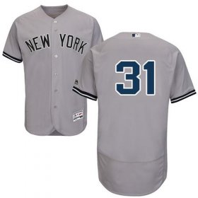 Wholesale Cheap Yankees #31 Aaron Hicks Grey Flexbase Authentic Collection Stitched MLB Jersey