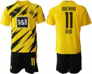 Wholesale Cheap Men 2020-2021 club Dortmund home 11 yellow Soccer Jerseys