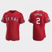 Wholesale Cheap Men's Texas Rangers #2 Marcus Semien Red Flex Base Stitched Jersey