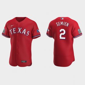 Wholesale Cheap Men\'s Texas Rangers #2 Marcus Semien Red Flex Base Stitched Jersey