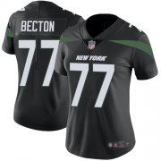 Wholesale Cheap Nike Jets #77 Mekhi Becton Black Alternate Women's Stitched NFL Vapor Untouchable Limited Jersey