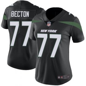 Wholesale Cheap Nike Jets #77 Mekhi Becton Black Alternate Women\'s Stitched NFL Vapor Untouchable Limited Jersey