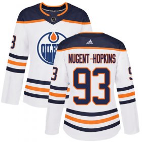 Wholesale Cheap Adidas Oilers #93 Ryan Nugent-Hopkins White Road Authentic Women\'s Stitched NHL Jersey