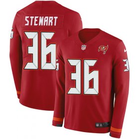 Wholesale Cheap Nike Buccaneers #36 M.J. Stewart Red Team Color Men\'s Stitched NFL Limited Therma Long Sleeve Jersey