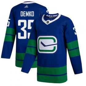 Wholesale Cheap Adidas Canucks #35 Thatcher Demko Blue Alternate Authentic Stitched Youth NHL Jersey