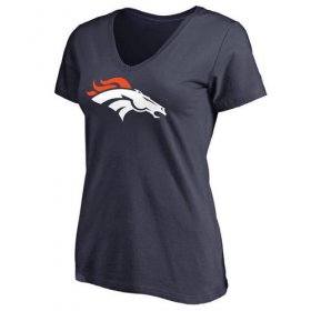Wholesale Cheap Women\'s Denver Broncos Pro Line Primary Team Logo Slim Fit T-Shirt Navy