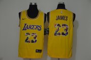 Wholesale Cheap Men's Los Angeles Lakers #23 LeBron James Yellow Nike Swingman Stitched NBA Fashion Jersey