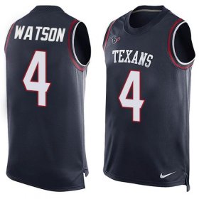 Wholesale Cheap Nike Texans #4 Deshaun Watson Navy Blue Team Color Men\'s Stitched NFL Limited Tank Top Jersey