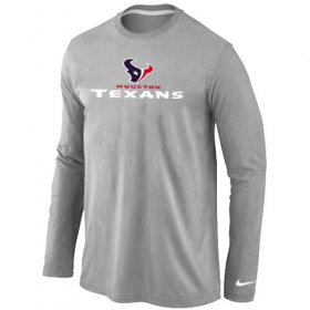 Wholesale Cheap Nike Houston Texans Authentic Logo Long Sleeve T-Shirt Grey