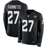 Wholesale Cheap Nike Jaguars #27 Leonard Fournette Black Team Color Men's Stitched NFL Limited Therma Long Sleeve Jersey