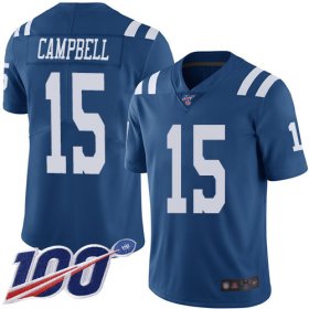 Wholesale Cheap Nike Colts #15 Parris Campbell Royal Blue Men\'s Stitched NFL Limited Rush 100th Season Jersey