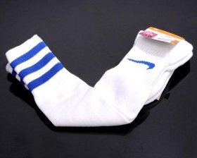Wholesale Cheap Nike Soccer Football Sock White & Blue Stripe