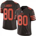 Wholesale Cheap Nike Browns #80 Jarvis Landry Brown Men's Stitched NFL Limited Rush Jersey