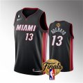 Wholesale Cheap Men's Miami Heat #13 Bam Adebayo Black 2023 Finals Icon Edition With NO.6 Patch Stitched Basketball Jersey