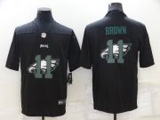 Wholesale Cheap Men's Philadelphia Eagles #11 A. J. Brown Black Shadow Logo Limited Stitched Jersey