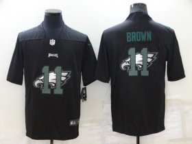 Wholesale Cheap Men\'s Philadelphia Eagles #11 A. J. Brown Black Shadow Logo Limited Stitched Jersey