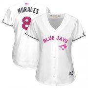 Wholesale Cheap Blue Jays #8 Kendrys Morales White Mother's Day Cool Base Women's Stitched MLB Jersey
