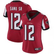Wholesale Cheap Nike Falcons #12 Mohamed Sanu Sr Red Team Color Women's Stitched NFL Vapor Untouchable Limited Jersey