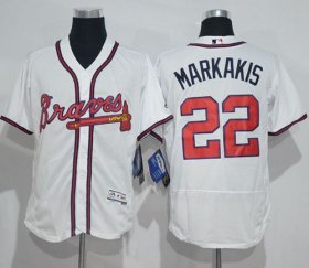 Wholesale Cheap Braves #22 Nick Markakis White Flexbase Authentic Collection Stitched MLB Jersey