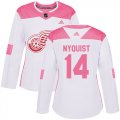 Wholesale Cheap Adidas Red Wings #14 Gustav Nyquist White/Pink Authentic Fashion Women's Stitched NHL Jersey