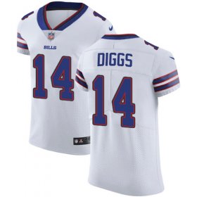 Wholesale Cheap Nike Bills #14 Stefon Diggs White Men\'s Stitched NFL New Elite Jersey