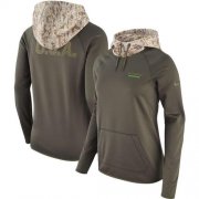 Wholesale Cheap Women's Seattle Seahawks Nike Olive Salute to Service Performance Pullover Hoodie