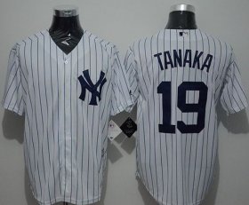 Wholesale Cheap Yankees #19 Masahiro Tanaka White Strip New Cool Base Stitched MLB Jersey