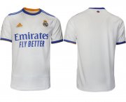 Wholesale Cheap Men 2021-2022 Club Real Madrid home aaa version white blank Soccer Jerseys