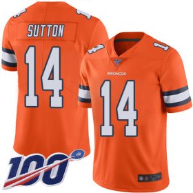 Wholesale Cheap Nike Broncos #14 Courtland Sutton Orange Men\'s Stitched NFL Limited Rush 100th Season Jersey