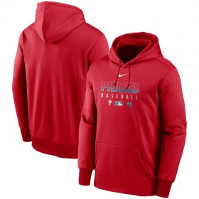 Wholesale Cheap Men\'s Philadelphia Phillies Nike Red Authentic Collection Therma Performance Pullover Hoodie