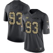 Wholesale Cheap Nike Buccaneers #93 Ndamukong Suh Black Men's Stitched NFL Limited 2016 Salute to Service Jersey