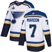 Wholesale Cheap Adidas Blues #7 Patrick Maroon White Road Authentic 2019 Stanley Cup Champions Stitched NHL Jersey