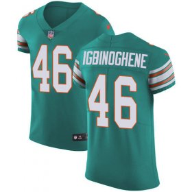Wholesale Cheap Nike Dolphins #46 Noah Igbinoghene Aqua Green Alternate Men\'s Stitched NFL New Elite Jersey