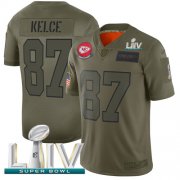 Wholesale Cheap Nike Chiefs #87 Travis Kelce Camo Super Bowl LIV 2020 Men's Stitched NFL Limited 2019 Salute To Service Jersey