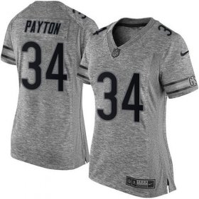 Wholesale Cheap Nike Bears #34 Walter Payton Gray Women\'s Stitched NFL Limited Gridiron Gray Jersey