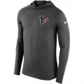 Wholesale Cheap Men's Houston Texans Nike Charcoal Stadium Touch Hooded Performance Long Sleeve T-Shirt
