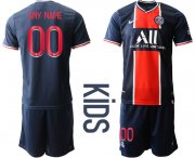 Wholesale Cheap Youth 2020-2021 club Paris St German home customized blue Soccer Jerseys
