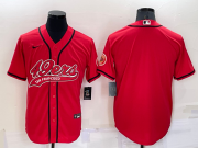 Wholesale Cheap Men's San Francisco 49ers Blank Red Stitched MLB Cool Base Nike Baseball Jersey