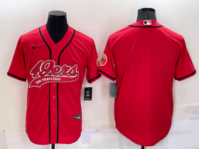 Wholesale Cheap Men\'s San Francisco 49ers Blank Red Stitched MLB Cool Base Nike Baseball Jersey