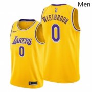 Wholesale Cheap Men Lakers Russell Westbrook 2021 trade gold icon edition jersey