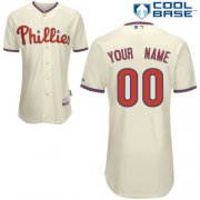 Wholesale Cheap Phillies Personalized Authentic Cream Cool Base MLB Jersey (S-3XL)