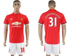 Wholesale Cheap Manchester United #31 Schweinsteiger Red Home Soccer Club Jersey