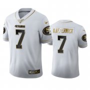 Wholesale Cheap San Francisco 49ers #7 Colin Kaepernick Men's Nike White Golden Edition Vapor Limited NFL 100 Jersey