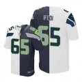 Wholesale Cheap Nike Seahawks #65 Germain Ifedi White/Steel Blue Men's Stitched NFL Elite Split Jersey